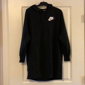 NEW Women's Nike Hooded Sweatshirt Dress BLACK/M
